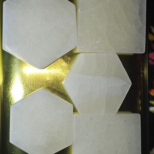 Hexagonal White Coasters Set